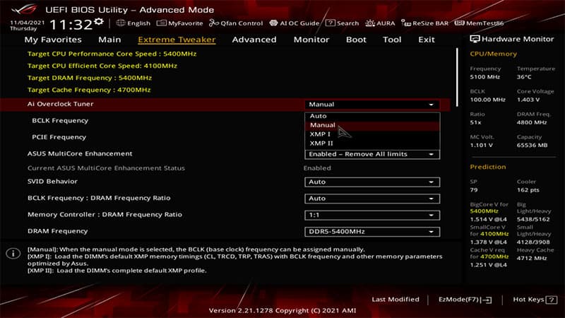 1 ai overclock tuner manual