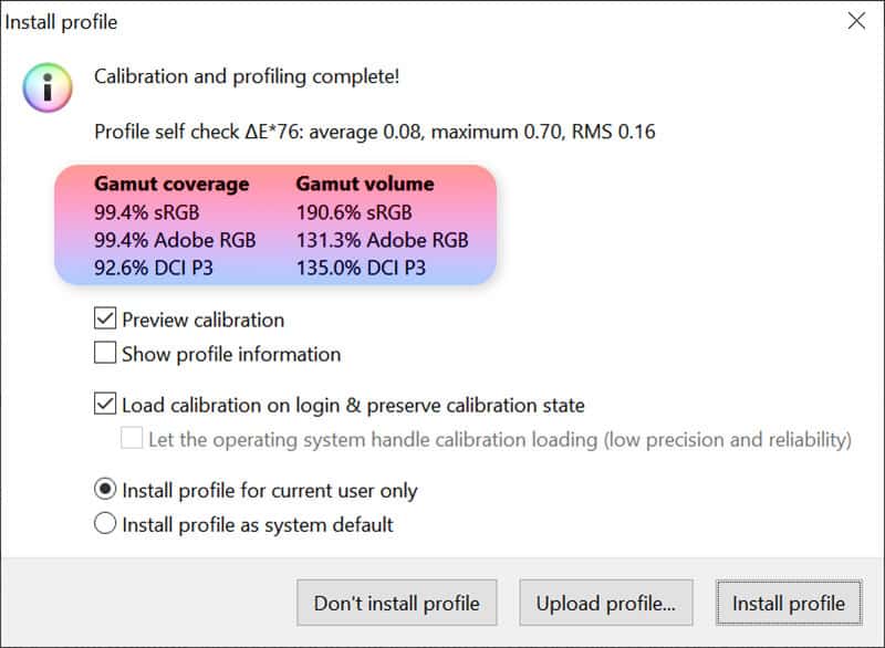 ASUS PG32UQ color gamut measurements