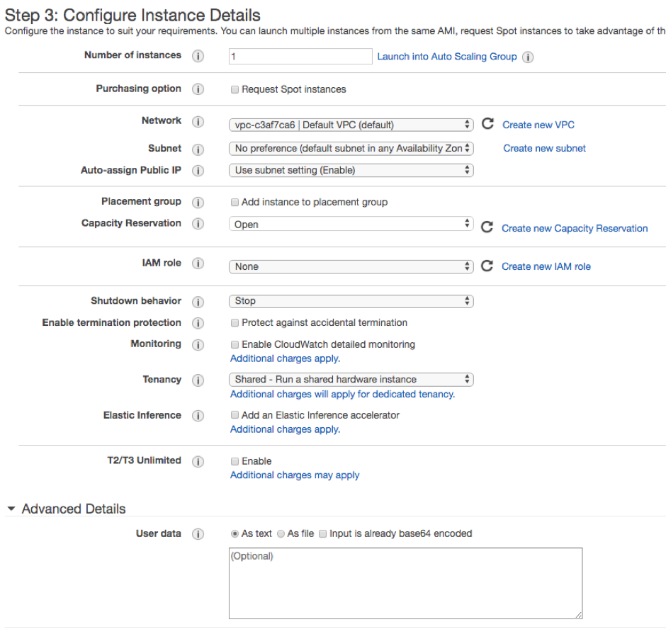 Configure Instance Details